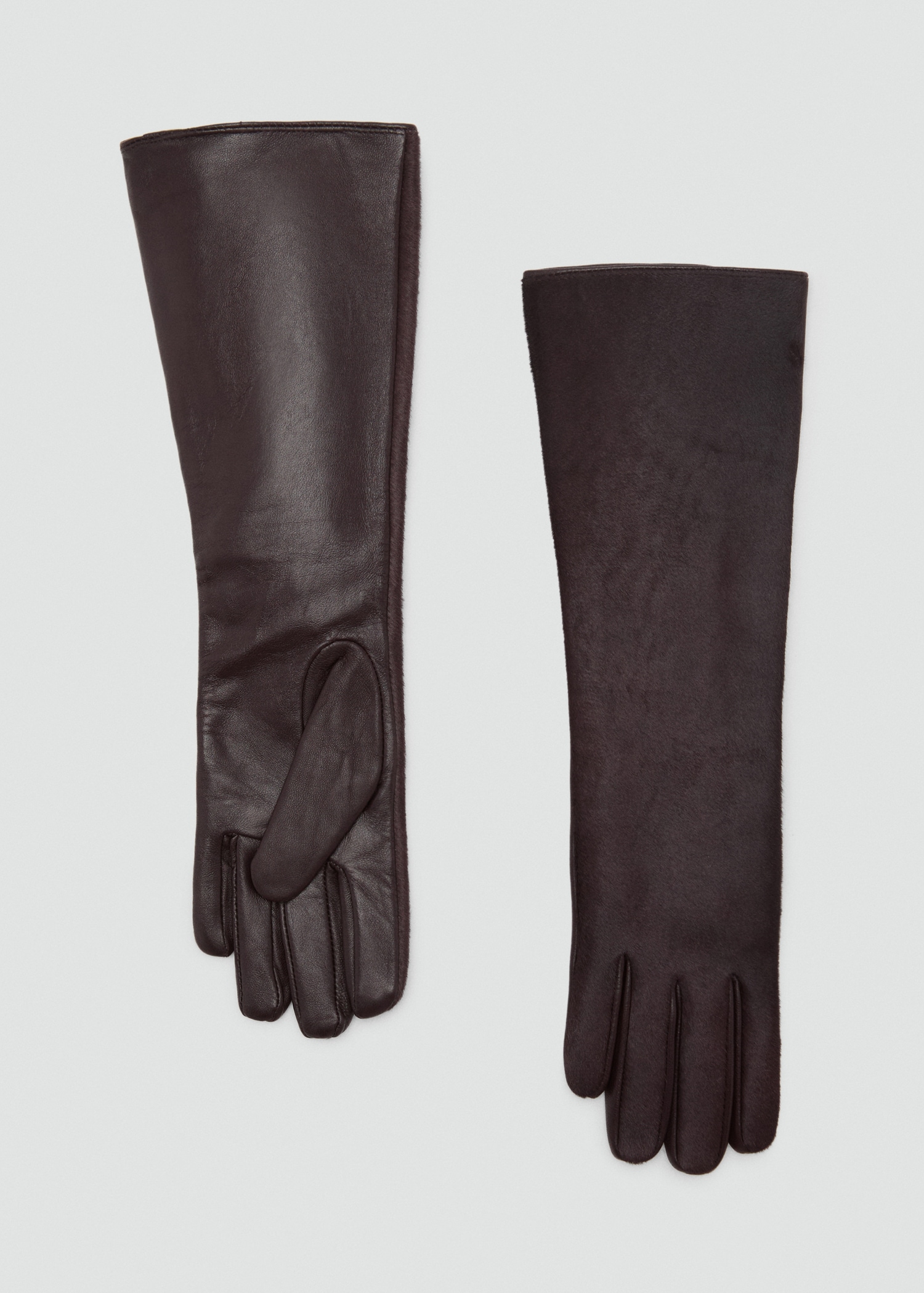 Long Leather Gloves With Fur - Women | Mango Usa