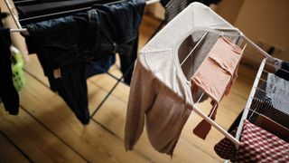 clothes drying on airer indoors