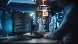 Female and Male Engineers Working in an Advanced Lab