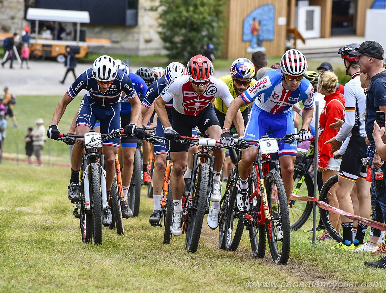 Ondrej Cink (Czech Republic) at the front as they head out onto lap 1