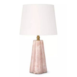 saks fifth avenue pink marble lamp base