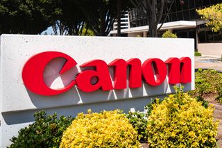 Canon sign at the Canon Solutions America offices in Silicon Valley
