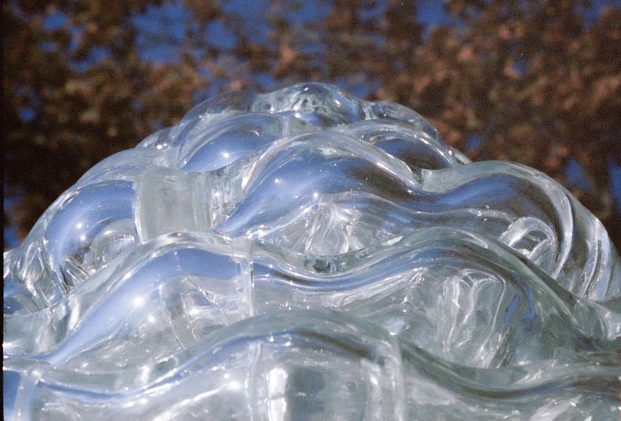 Glass and steel sculpture at Ruinart in Reims, France