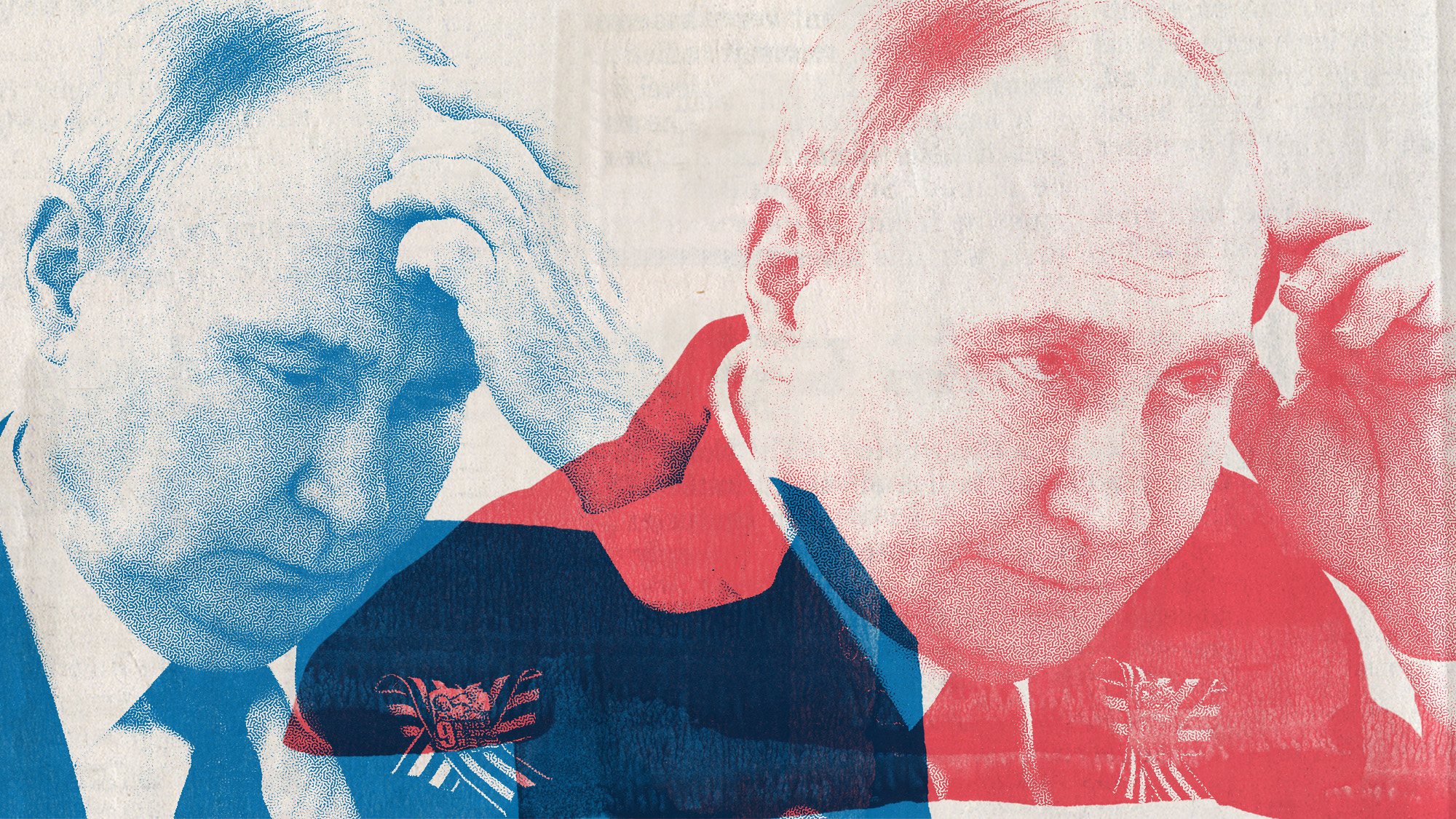 Photo collage of Vladimir Putin looking worried