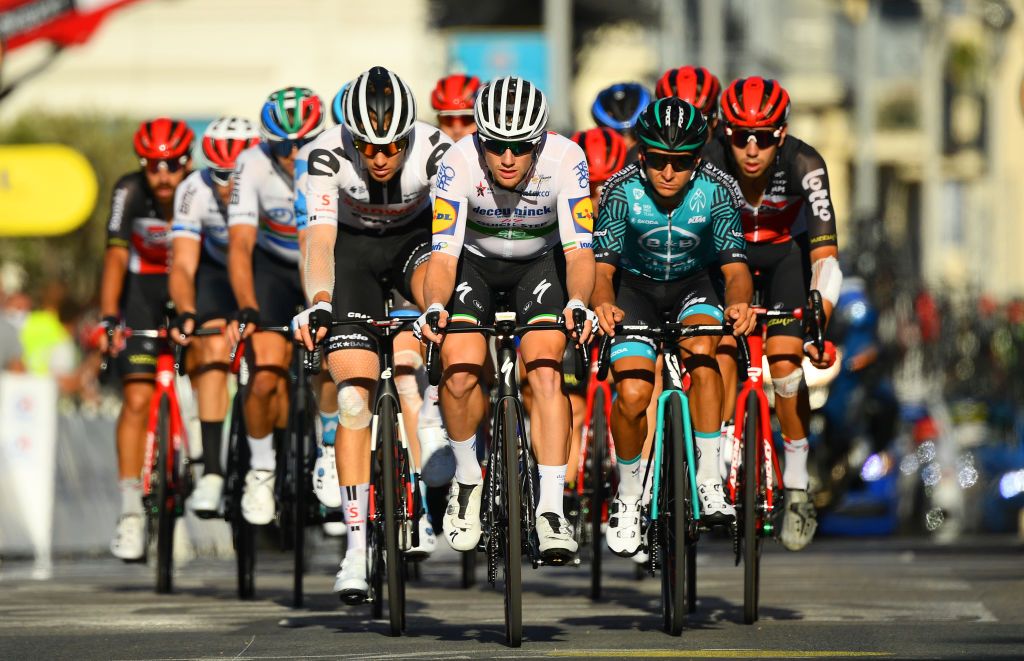 NICE FRANCE AUGUST 30 Sam Bennett of Ireland and Team Deceuninck QuickStep Peloton during the 107th Tour de France 2020 Stage 2 a 186km stage from Nice Haut Pays to Nice TDF2020 LeTour on August 30 2020 in Nice France Photo by Stuart FranklinGetty Images