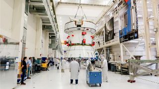 Orion service module assembled at NASA's facilities.