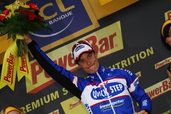 Sylvain Chavanel (Quick Step) on the podium in Spa.