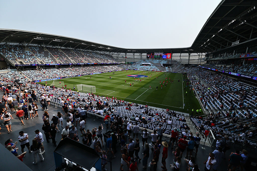 General view of the stadium before the friendly match between the United States and the China at Allianz Field on May 31, 2025 in St Paul, Minnesota.