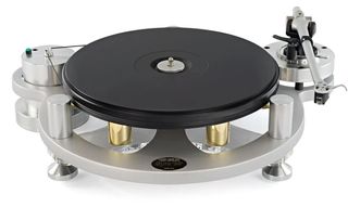 Michell Gyro SE turntable on white background