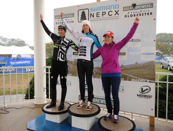 The women&rsquo;s podium (l-r): Nicole Duke, Helen Wyman, Gabby Day