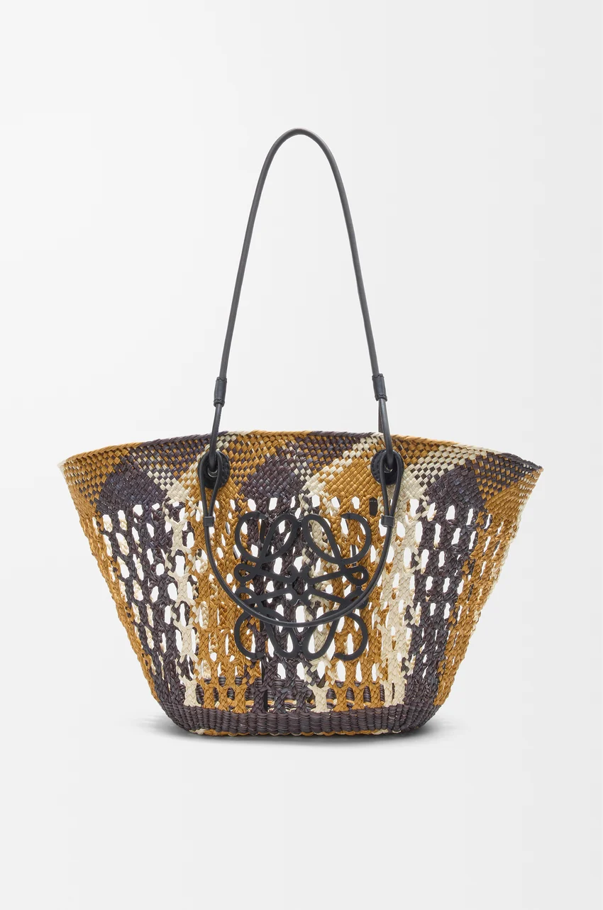 Loewe, Medium Anagram Basket in Iraca Palm and Calfskin