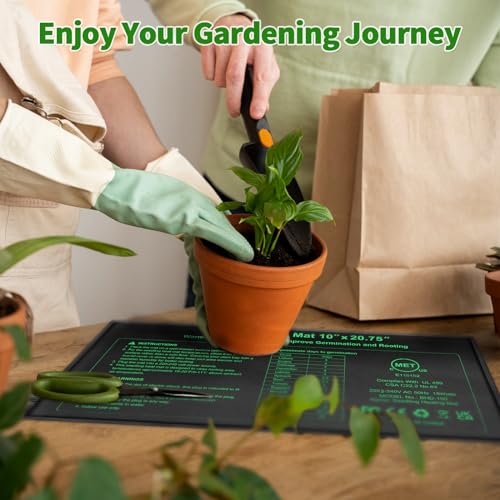 Seedling Heat Mat 10" X 20.75",waterproof Plant Hydroponic Heating Mat for Seed Starting,plant Germination and Reptile With Power-Off Protection&amp;#65288;4 Pack&amp;#65289;
