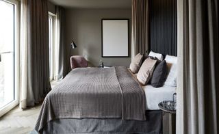 Mauritzhof Hotel bedroom with grey and white interior