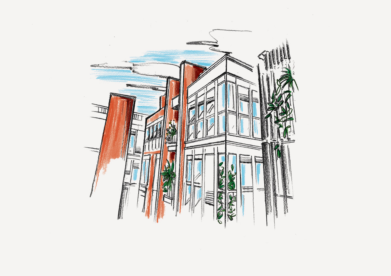 from his apartment
