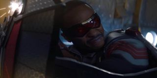 Sam Wilson using wings as shield in The Falcon and the Winter Soldier