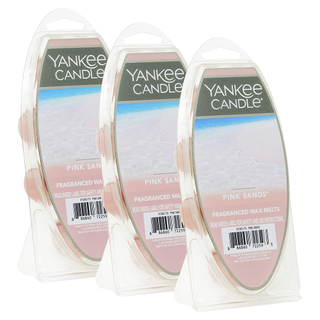 A trio of Yankee Candle pink sand scented wax melts