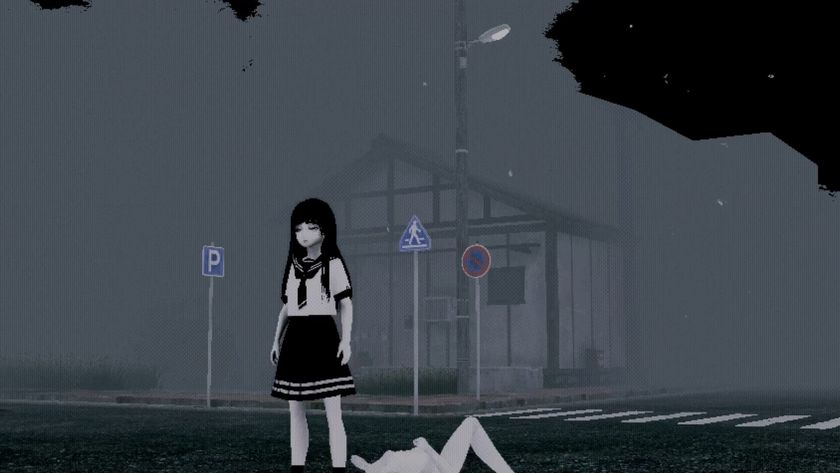Yumi stands on a foggy street