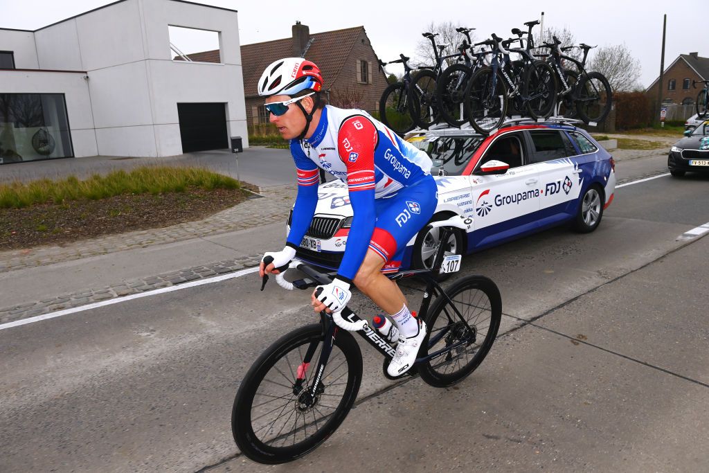 WEVELGEM BELGIUM MARCH 27 Arnaud Demare of France and Team Groupama FDJ during the 84th GentWevelgem in Flanders Fields 2022 Mens Elite a 2488km one day race from Ypres to Wevelgem GWE22 WorldTour on March 27 2022 in Wevelgem Belgium Photo by Tim de WaeleGetty Images