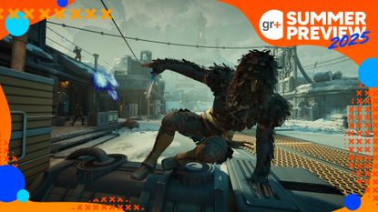 The Outer Worlds 2 screenshot showing a character leaping over cover