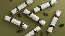 luxury christmas crackers from the Newt with green ribbon