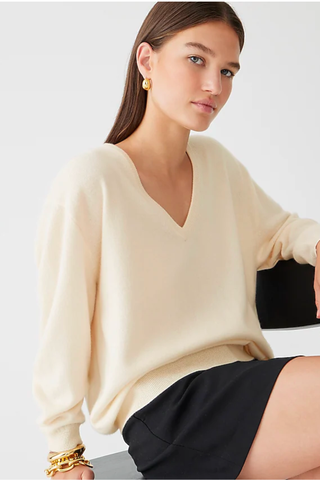 J.Crew September Collection 2023 | Cashmere Relaxed V-Neck Sweater