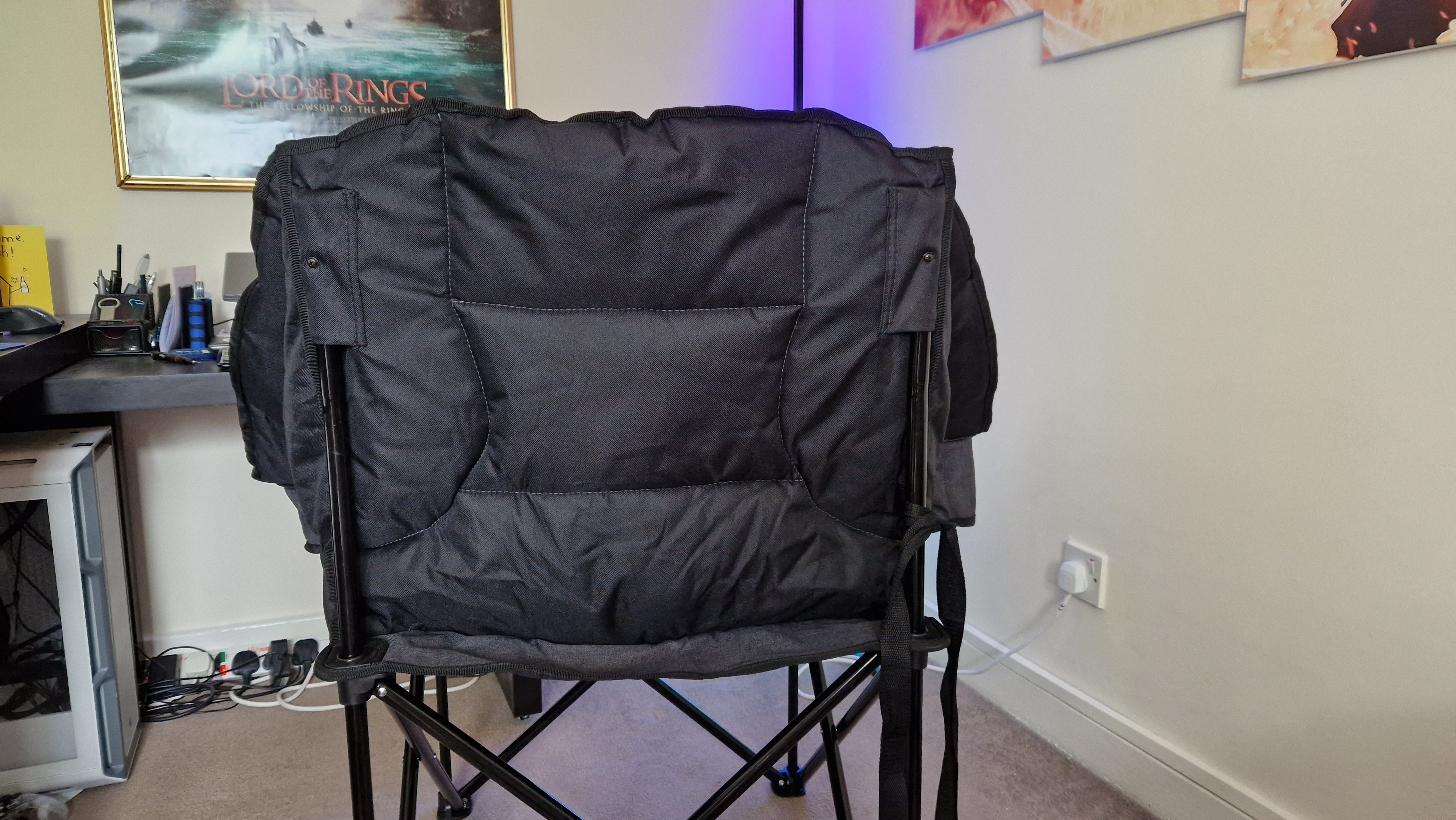 The Foldable Gaming Chair's back, showing the lumbar support and back padding