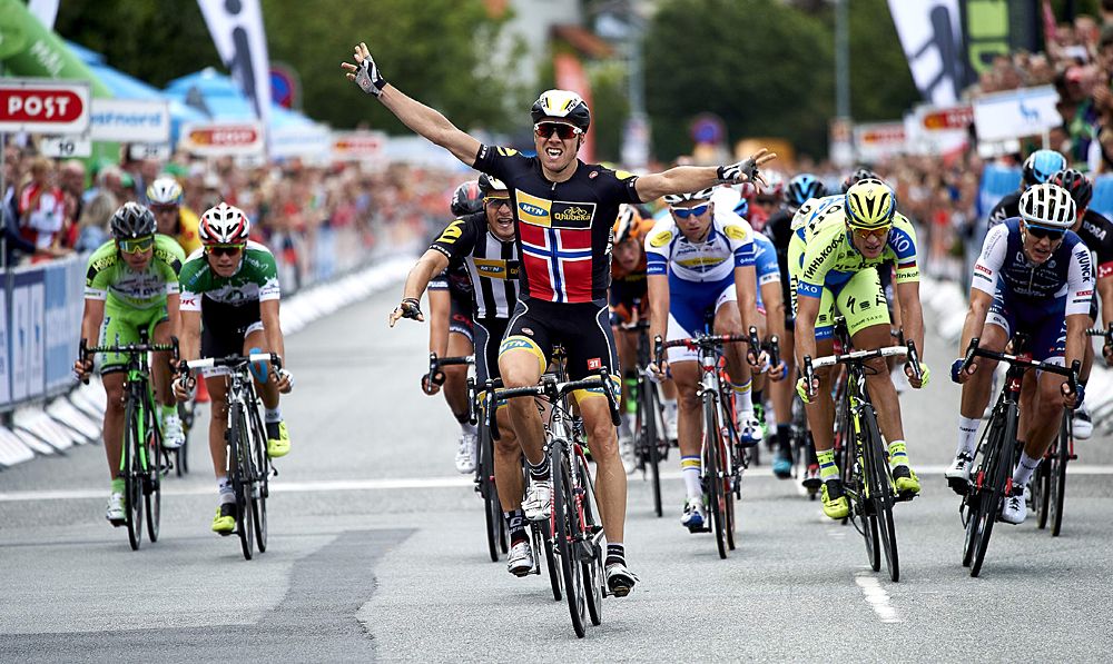 Edvald Boasson Hagen (MTN-Qhubeka) wins stage 2 at the Tour of Denmark