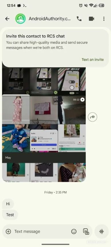 RCS invite prompt in Google Messages