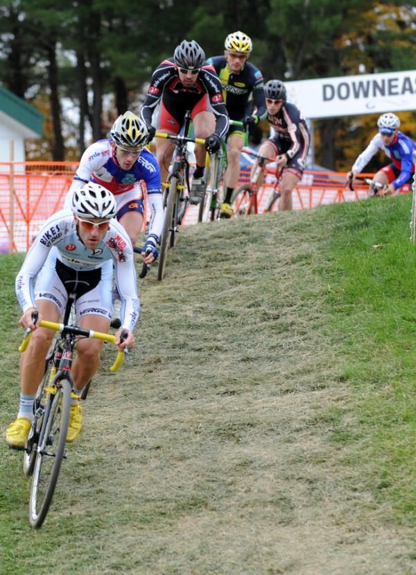 Adam Myerson (Cycle-Smart) leads the charge on the first lap.