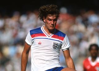 Glenn Hoddle in England's Admiral home shirt at the 1982 World Cup