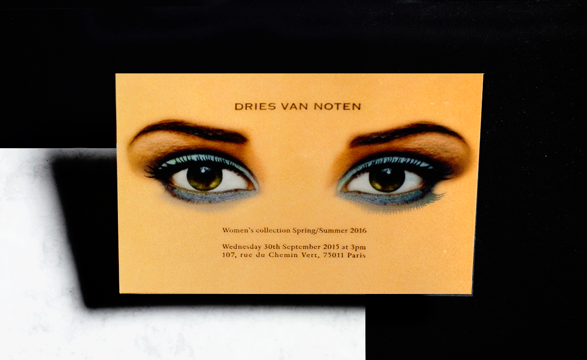 Fashion House invitations from the S/S 2016 women's shows - Dries Van Noten