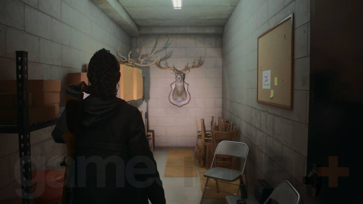 Alan Wake 2 deer head in bright falls diner back room