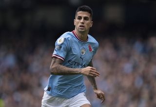 Joao Cancelo in action for Manchester City against Brentford in November 2022.