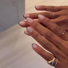 Licorice Micro French Nails for a simple nail design