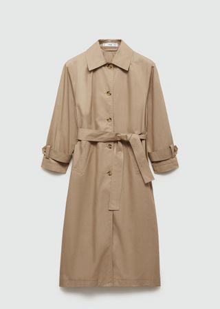 Cotton Trench Coat With Shirt Collar