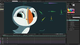 Best 2D animation software; a pelican in an animation software