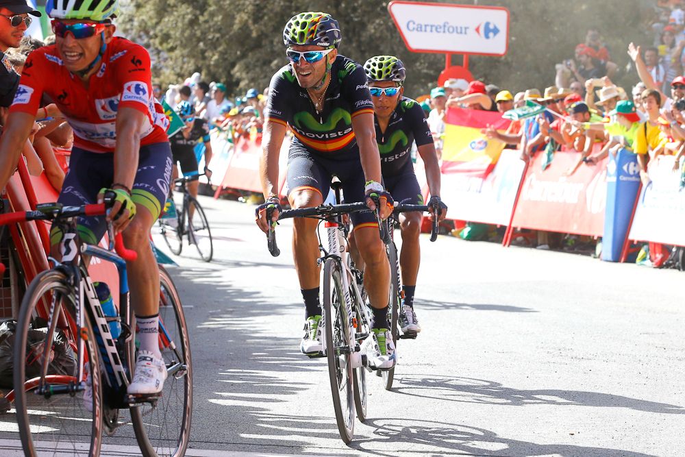 Alejandro Valverde finishses stage 7.