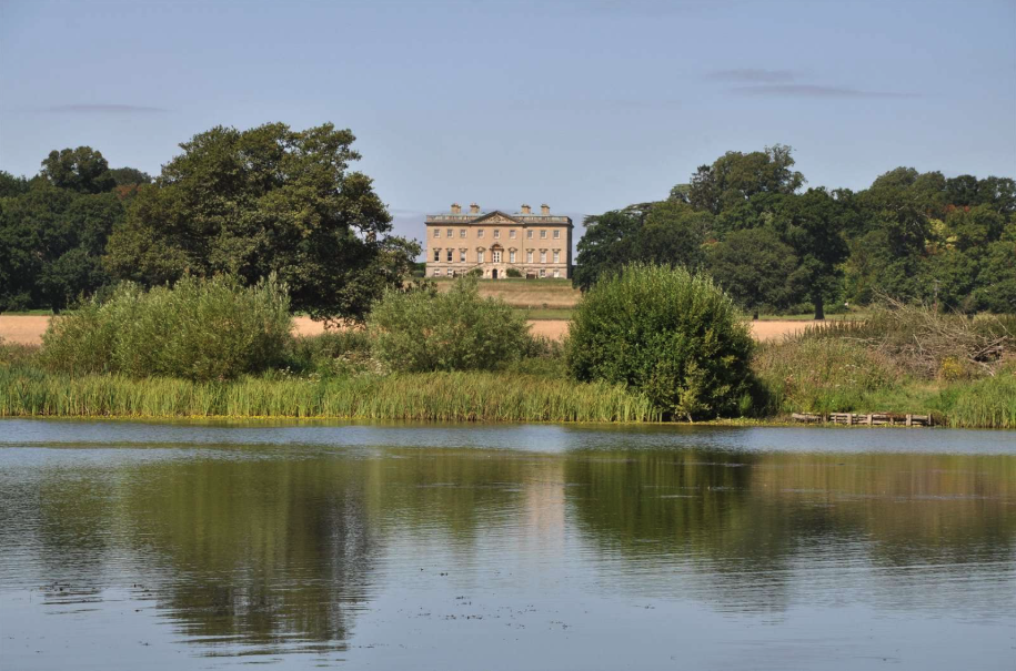 A view of Kitlington Park from the lake