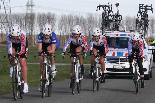 RusVelo placed fifth in the team time trial.
