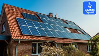 solar panels on a red tile roof