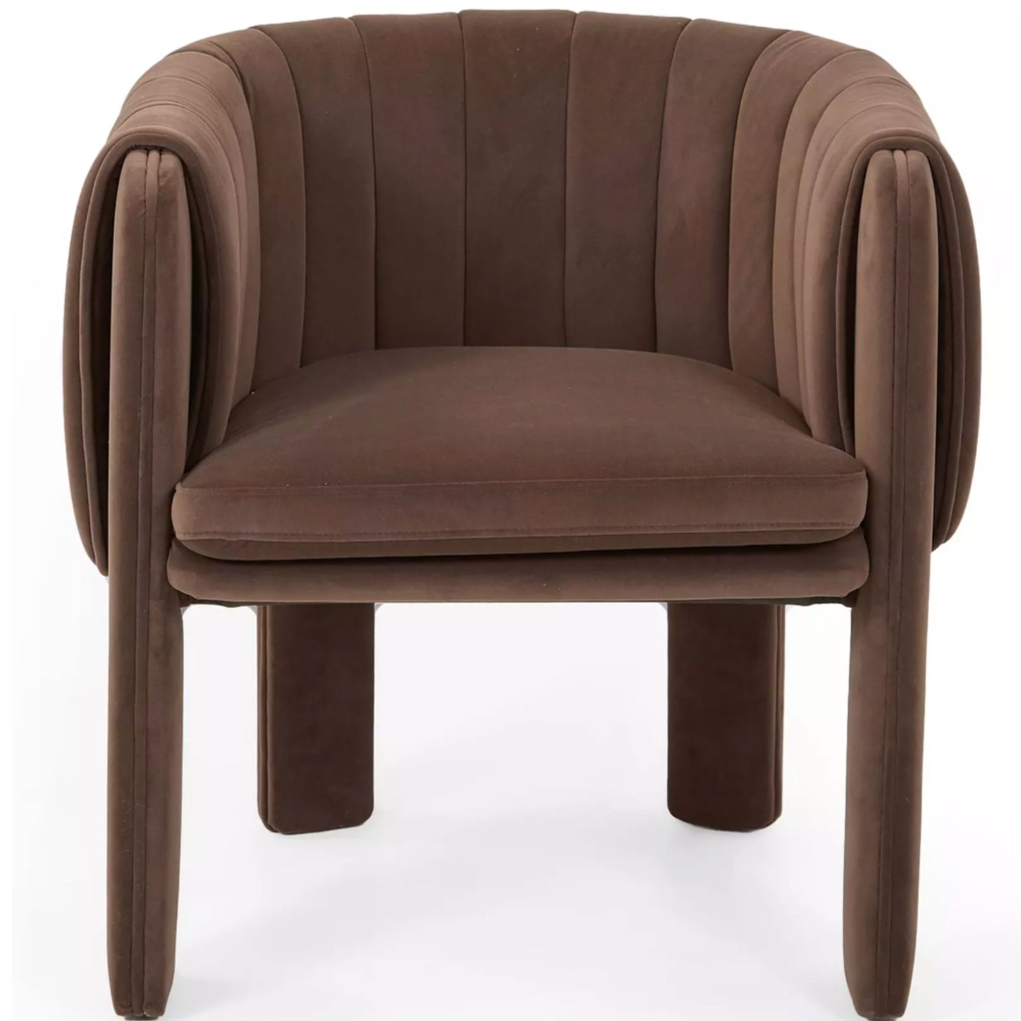 Very, Mila Double Layer Pleated Dining Chair in brown