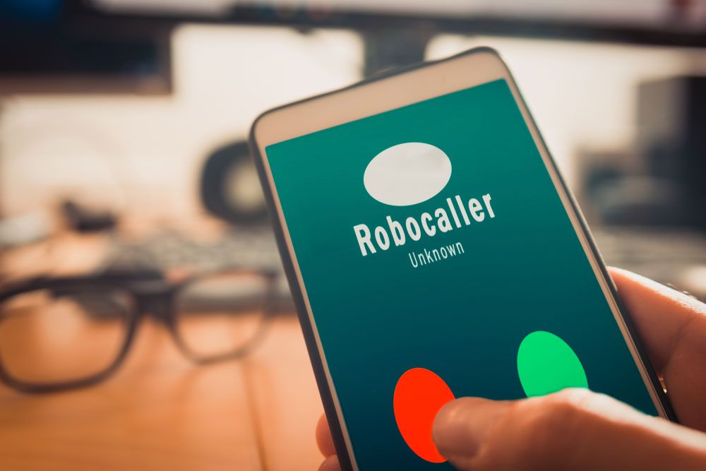 Robocall showing up on a smartphone.