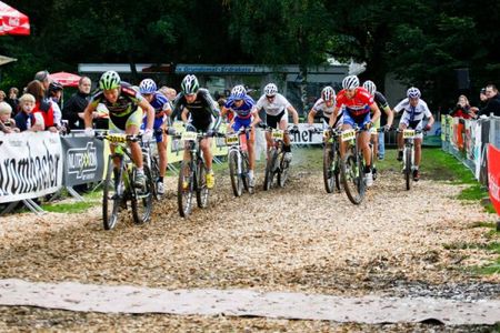 Just after the start of a short track race in Saalhausen