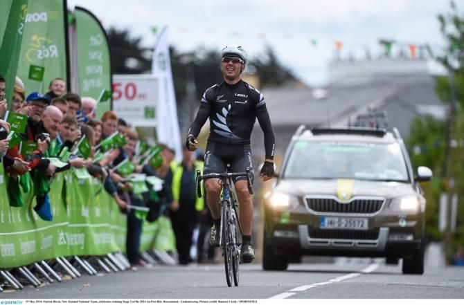 Patrick Bevin (New Zealand National Team) celebrates the win