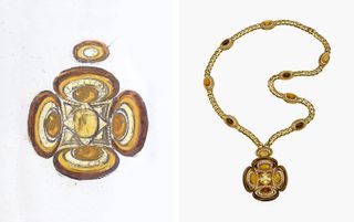 Sautoir with sapphires, tigereyes, citrines, and diamonds, 1973 by Bulgari
