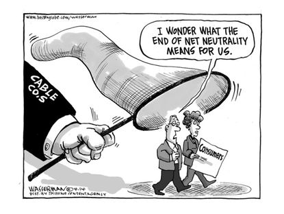 Editorial cartoon Net neutrality cable companies