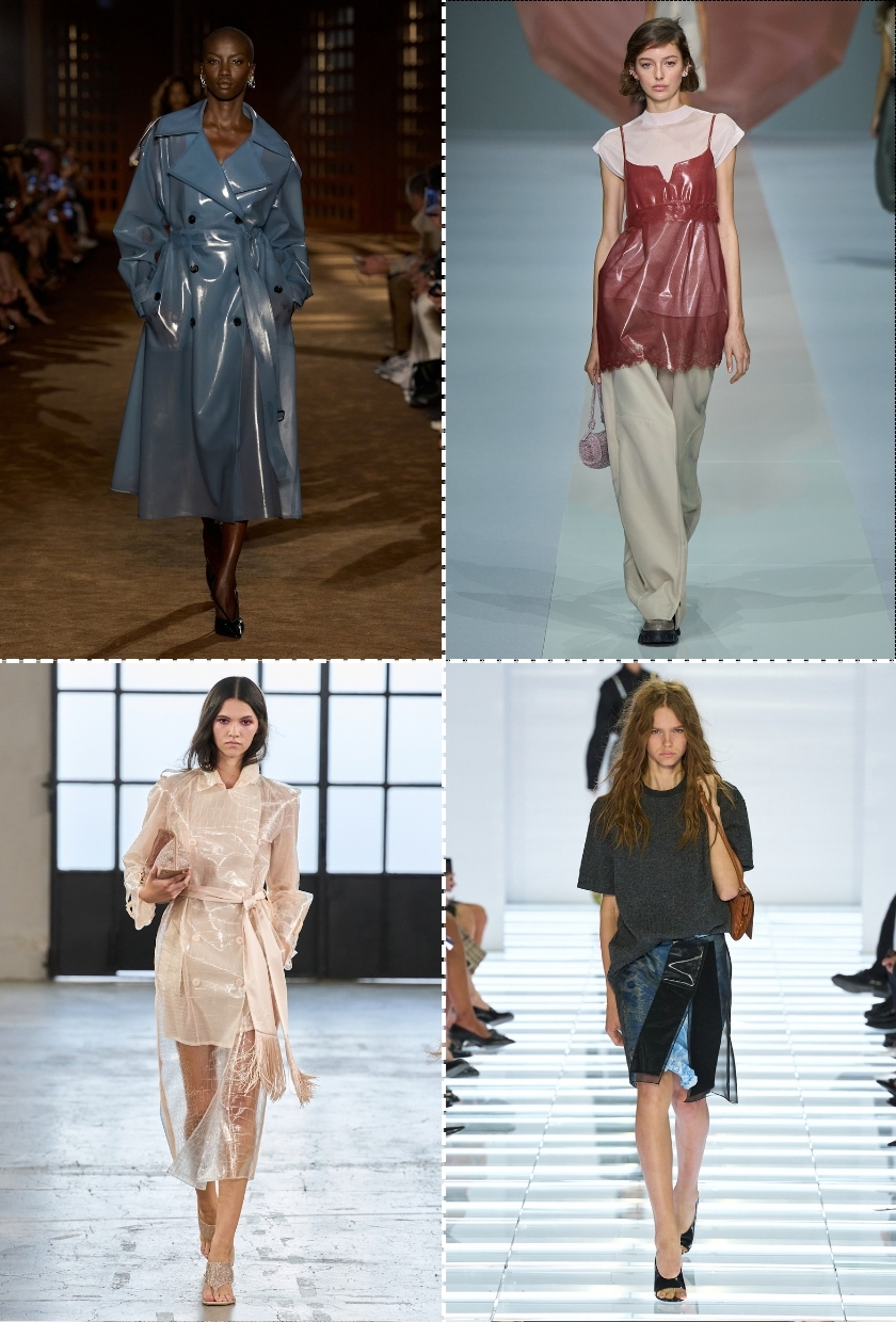 milan SS27 runway trends: plastic vinyl gloss