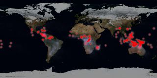 map of terrestrial gamma-ray flash locations