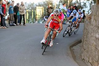 Enrico Gasparotto on the Poggio during the Milano-Sanremo, his 26th birthday