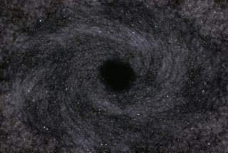 A digital illustration of a black hole